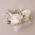 Accesorii de păr mireasă – pieptăn cu flori naturale stabilizate