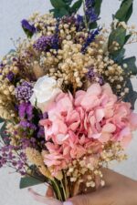 Buchet de mireasă flori naturale stabilizate  - Pastel