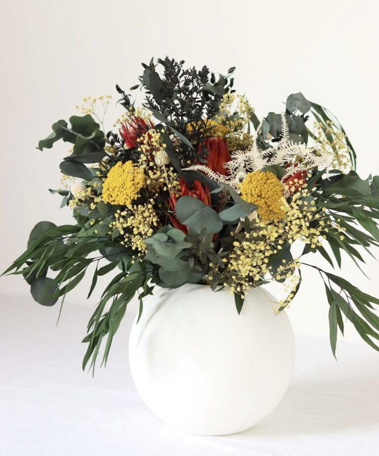 Buchet flori naturale stabilizate colorat