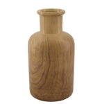 Vază ceramică decorativă maro – 23 cm, aspect natural lemn