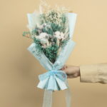 Buchet flori uscate și stabilizate - Cotton Blue