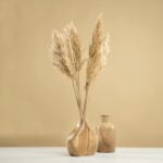 Vază ceramică decorativă maro – 23 cm, aspect natural lemn - imagine 2