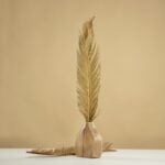 Vază decorativă din lemn de tec – 19x9x19 cm,