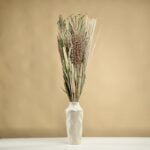 Buchet flori decorativ, cu plante uscate naturale – înălțime 110 cm