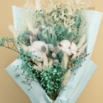 Buchet flori uscate și stabilizate - Cotton Blue - imagine 2