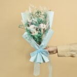 Buchet flori uscate și stabilizate - Cotton Blue
