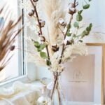 Buchet cu bumbac și plante uscate