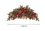 Aranjament de Crăciun „Garland Christmas” cu ramuri de brad, conuri și accente decorative roșii – 66 cm
