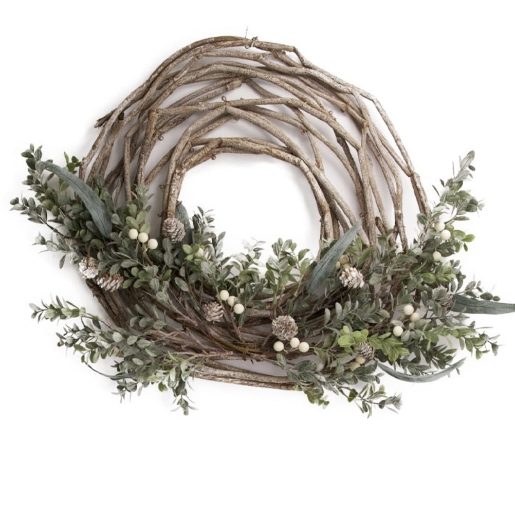 Coroniță decorativă „Simple”, cu ramuri și accente naturale – 62×50 cm Coroniță decorativă „Simple”, cu ramuri și accente naturale – 62x50 cm