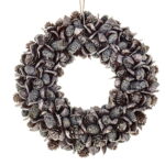 Coroniță de Crăciun „Grey Christmas” cu conuri și efect înghețat – 32 cm