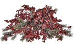 Aranjament de Crăciun „Garland Christmas” cu ramuri de brad, conuri și bobițe roșii cu efect de zăpadă – 66 cm