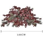 Aranjament de Crăciun „Garland Christmas” cu ramuri de brad, conuri și bobițe roșii cu efect de zăpadă – 66 cm