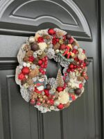 Coroniță de Crăciun Snowman – 35 cm - imagine 2