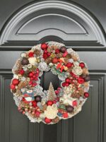 Coroniță de Crăciun Snowman – 35 cm - imagine 3