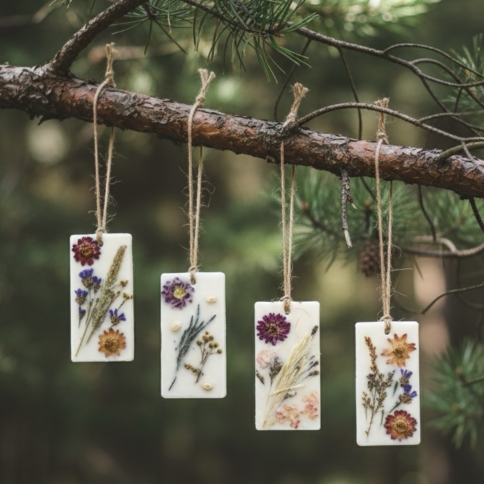 img_0099 Agățător Ceară cu Flori Uscate Naturale - 9,5x17,5 cm - Decor Aromatic Unic - imagine 1